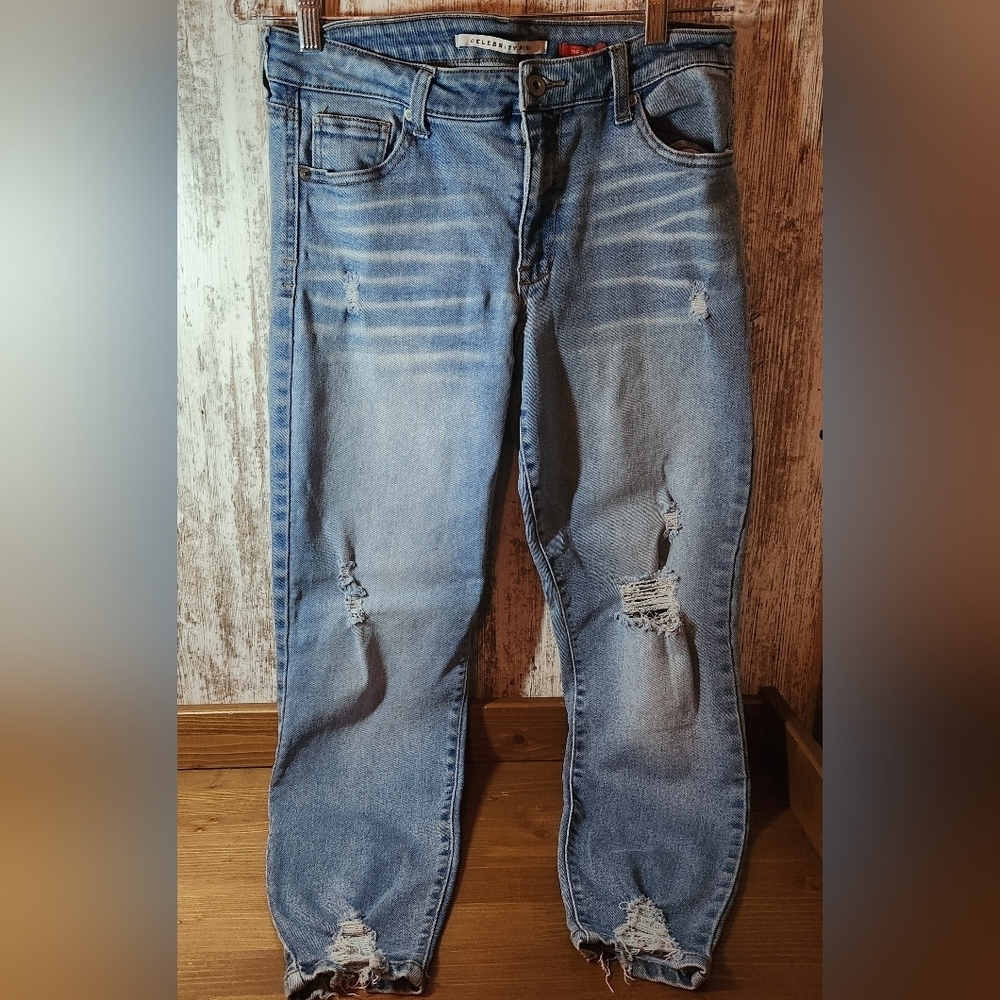 Celebrity Pink Light Blue Distressed Women's Jeans